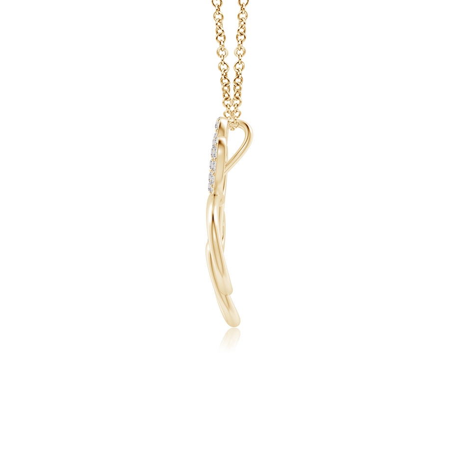 1.1mm IJI1I2 Prong-Set Diamond Paw Print Pendant in Yellow Gold side-1