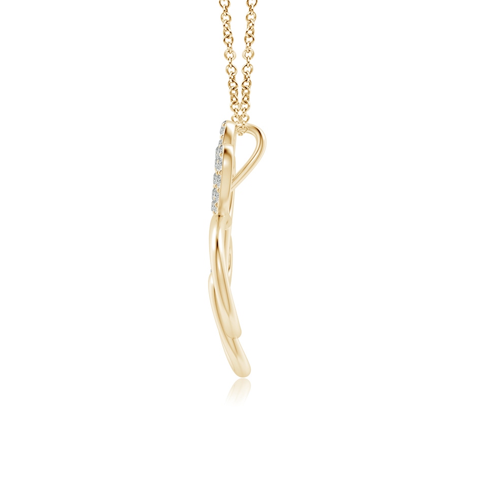 1.35mm KI3 Prong-Set Diamond Paw Print Pendant in Yellow Gold side-1