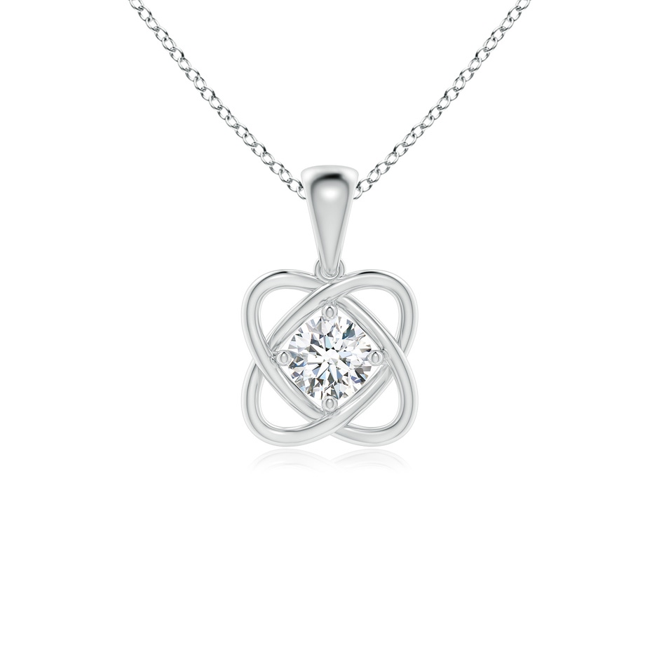 4.1mm GVS2 Round Diamond Love Knot Pendant in P950 Platinum 