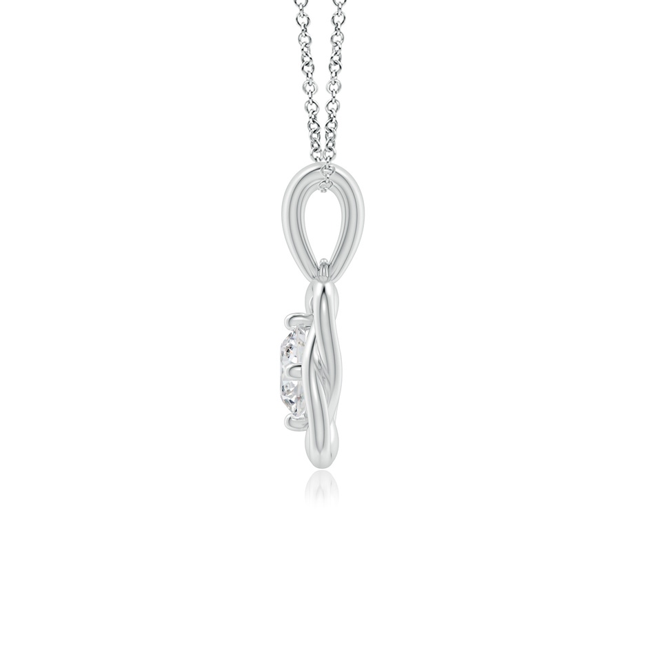 5.1mm HSI2 Round Diamond Love Knot Pendant in White Gold side-1
