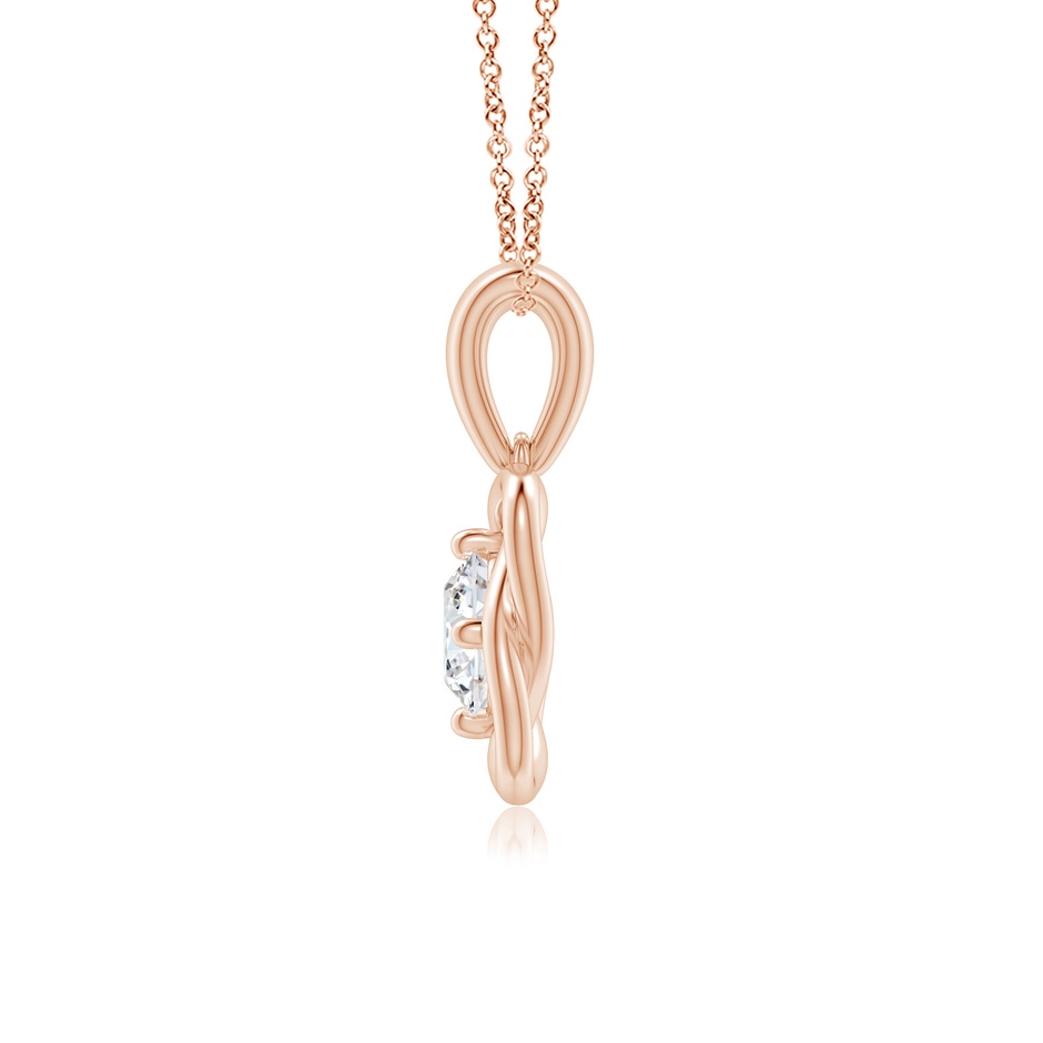 5.9mm GVS2 Round Diamond Love Knot Pendant in Rose Gold side-1