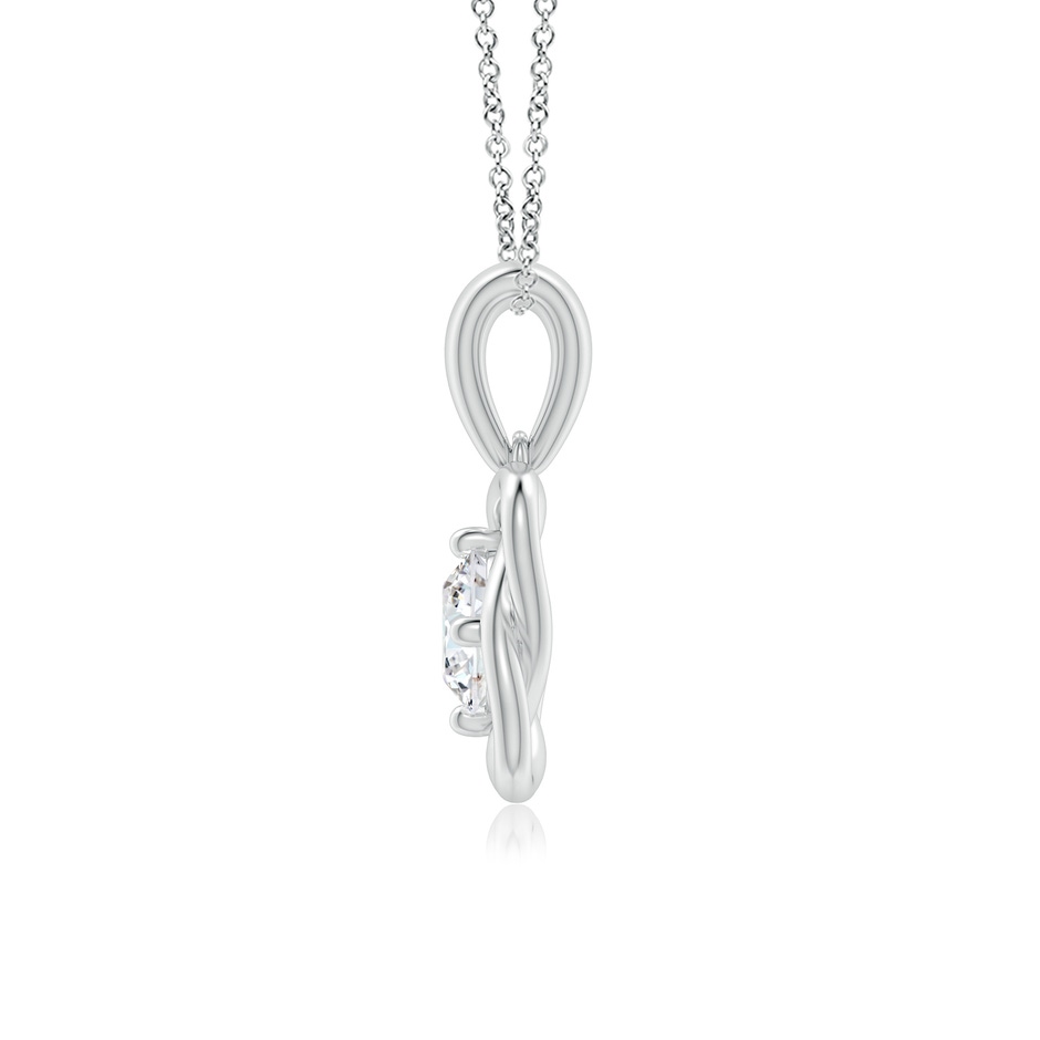 5.9mm GVS2 Round Diamond Love Knot Pendant in White Gold side-1