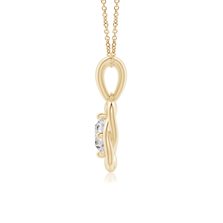 5.9mm IJI1I2 Round Diamond Love Knot Pendant in Yellow Gold side-1