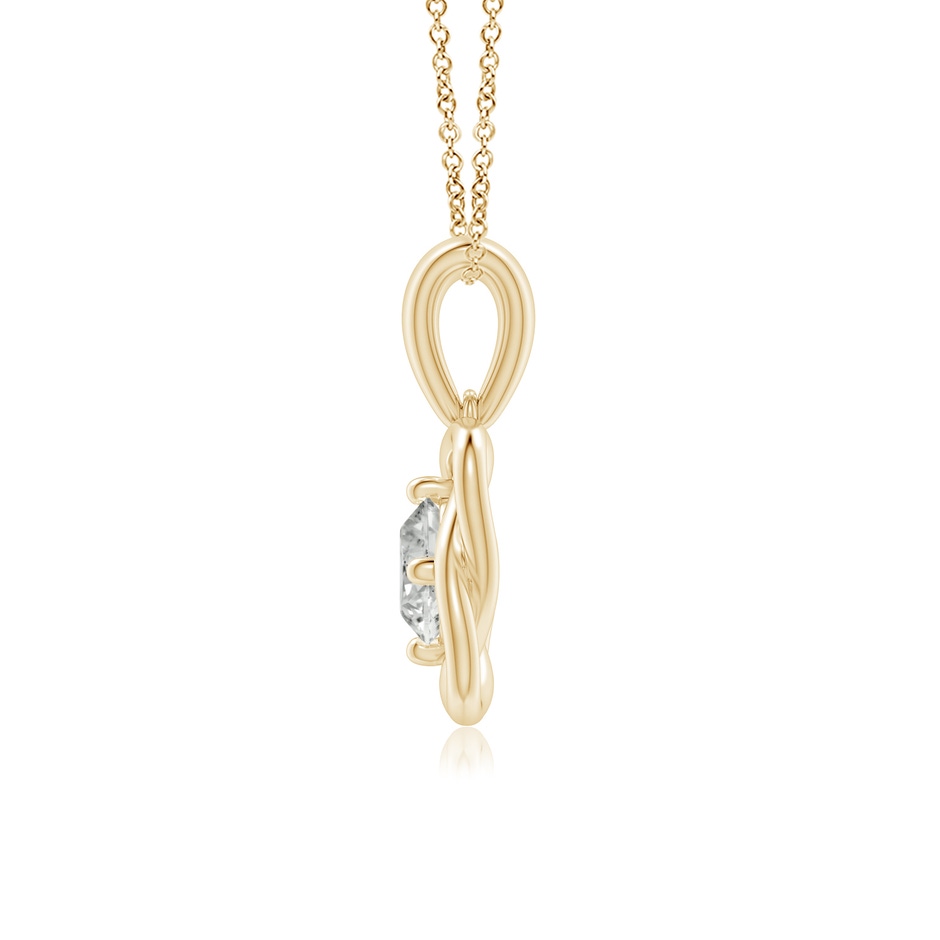 5.9mm KI3 Round Diamond Love Knot Pendant in Yellow Gold side-1