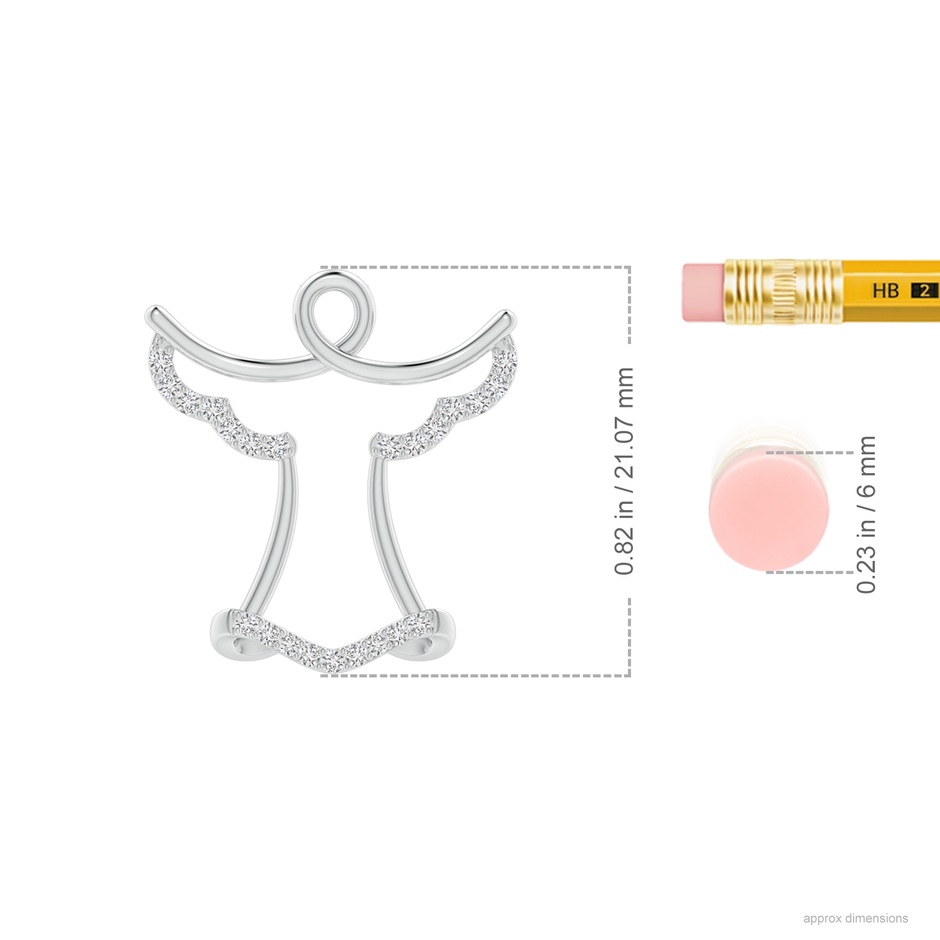 1.15mm HSI2 Prong-Set Diamond Angel Pendant in White Gold ruler