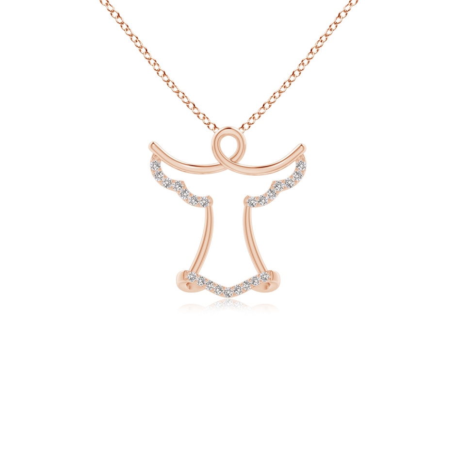 1.3mm IJI1I2 Prong-Set Diamond Angel Pendant in Rose Gold 