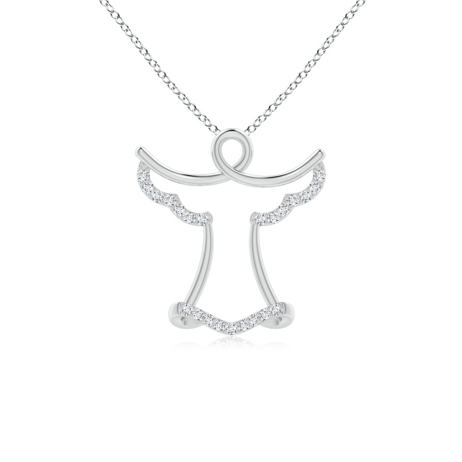 1.55mm GVS2 Prong-Set Diamond Angel Pendant in White Gold 