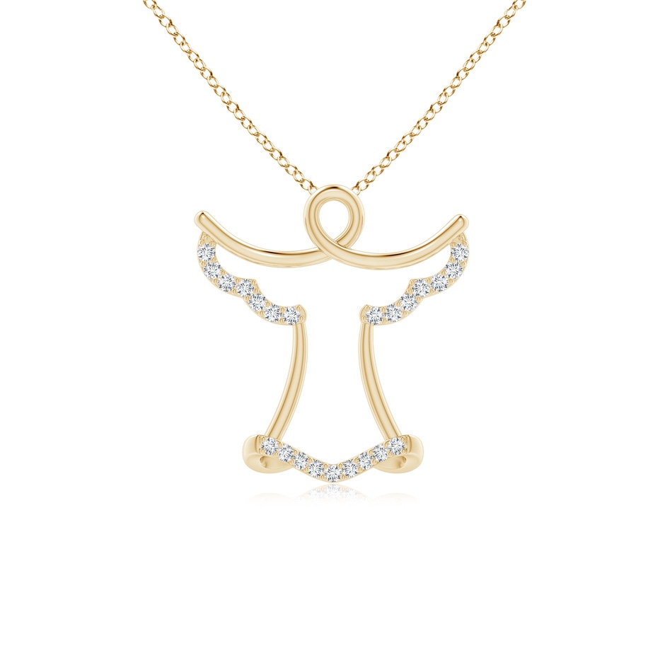 1.55mm GVS2 Prong-Set Diamond Angel Pendant in Yellow Gold 