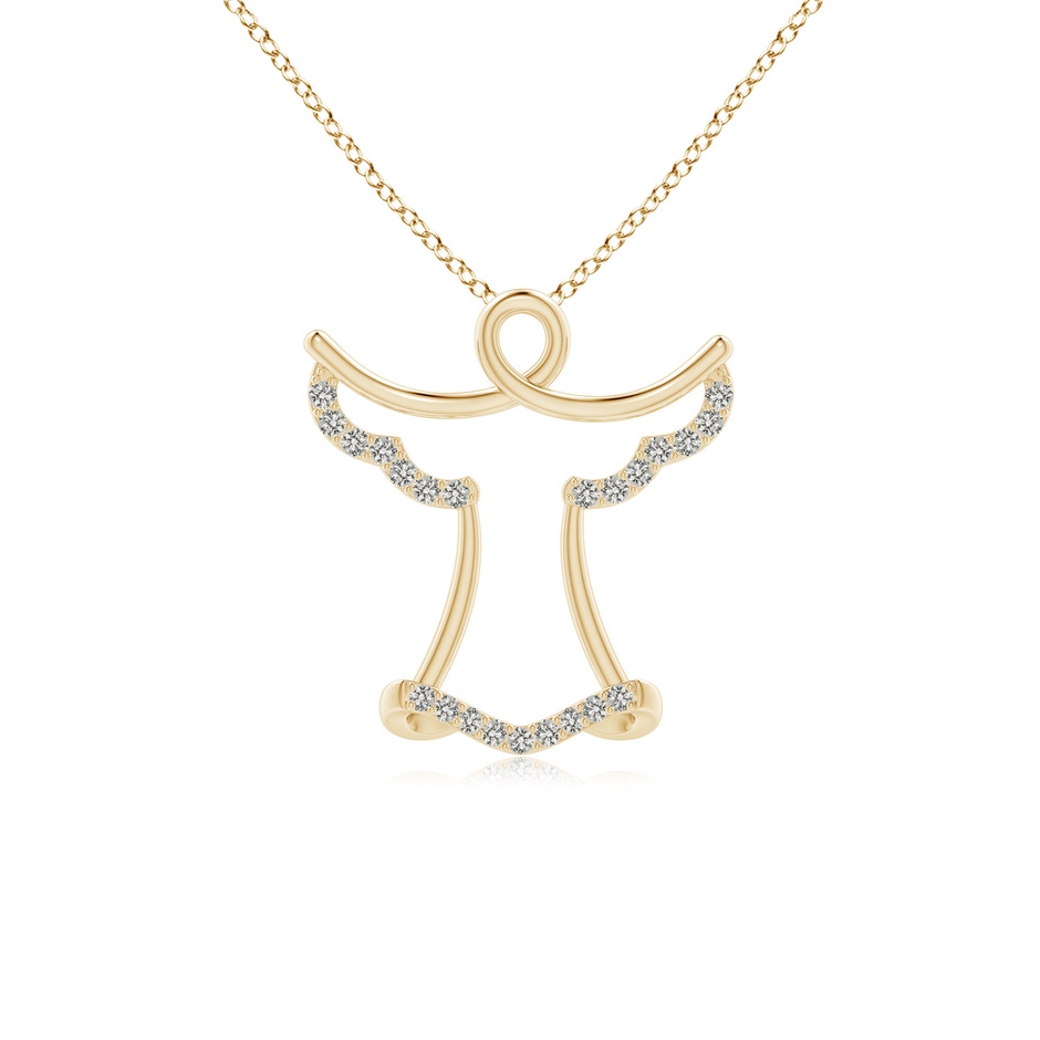 1.55mm KI3 Prong-Set Diamond Angel Pendant in Yellow Gold 
