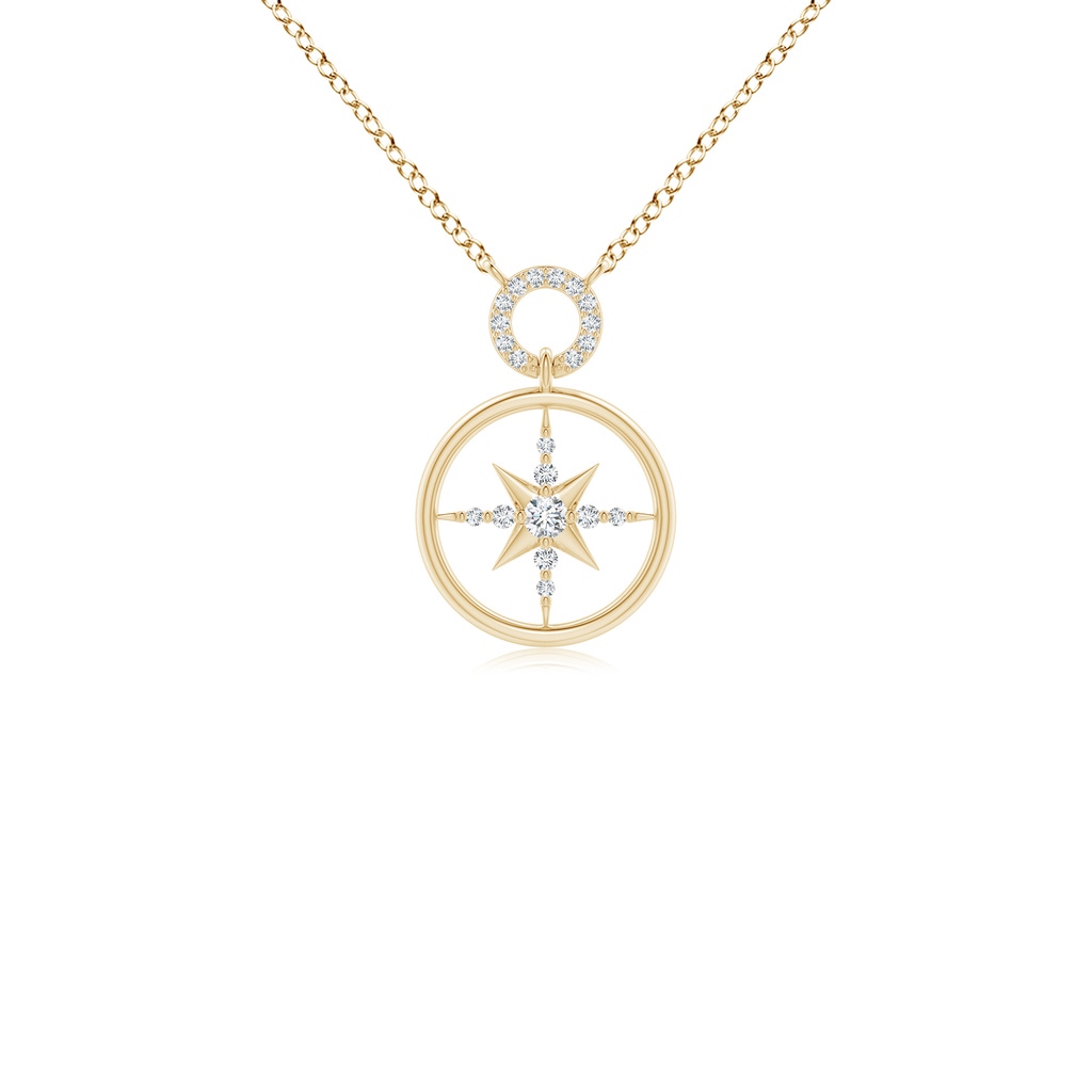 2.1mm GVS2 Diamond Compass Pendant in Yellow Gold