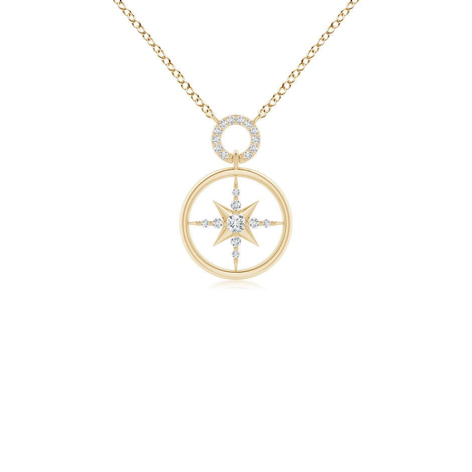 2.1mm GVS2 Diamond Compass Pendant in Yellow Gold 