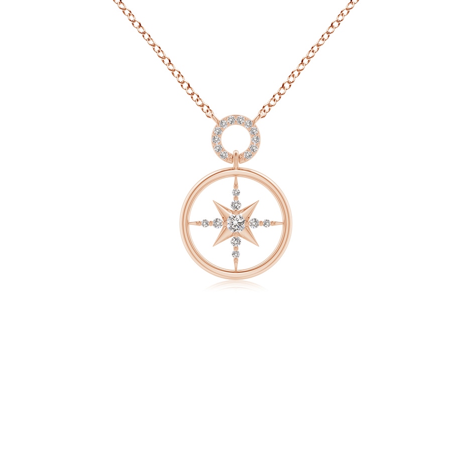 2.1mm IJI1I2 Diamond Compass Pendant in Rose Gold 