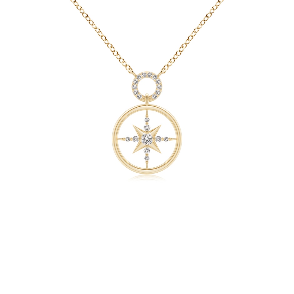 2.1mm IJI1I2 Diamond Compass Pendant in Yellow Gold 