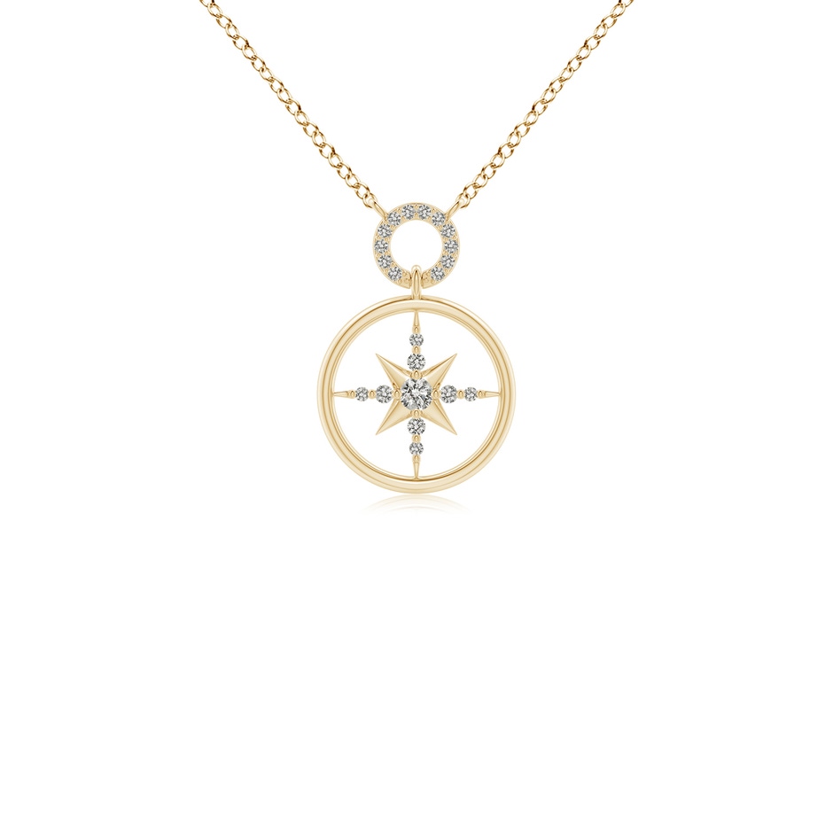 2.1mm KI3 Diamond Compass Pendant in 9K Yellow Gold 