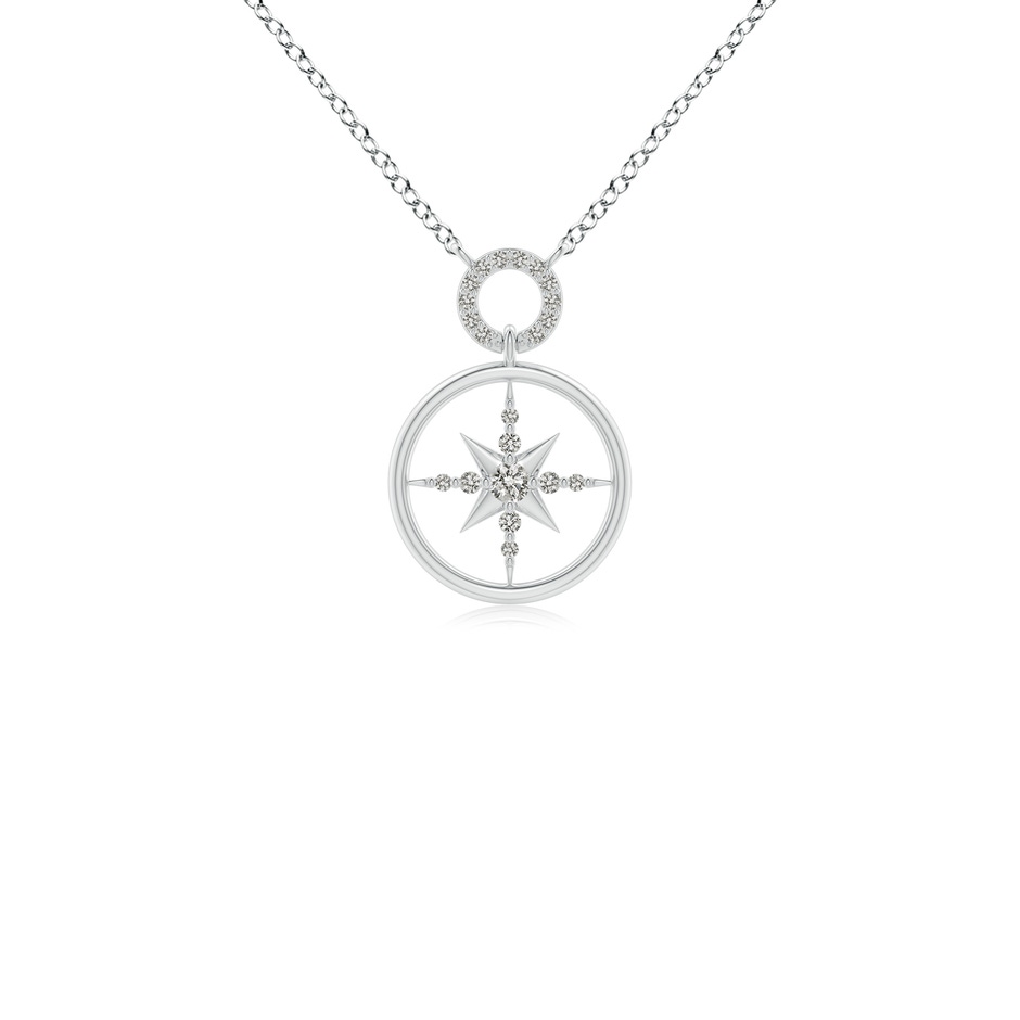 2.1mm KI3 Diamond Compass Pendant in White Gold 