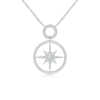 3mm GVS2 Diamond Compass Pendant in White Gold