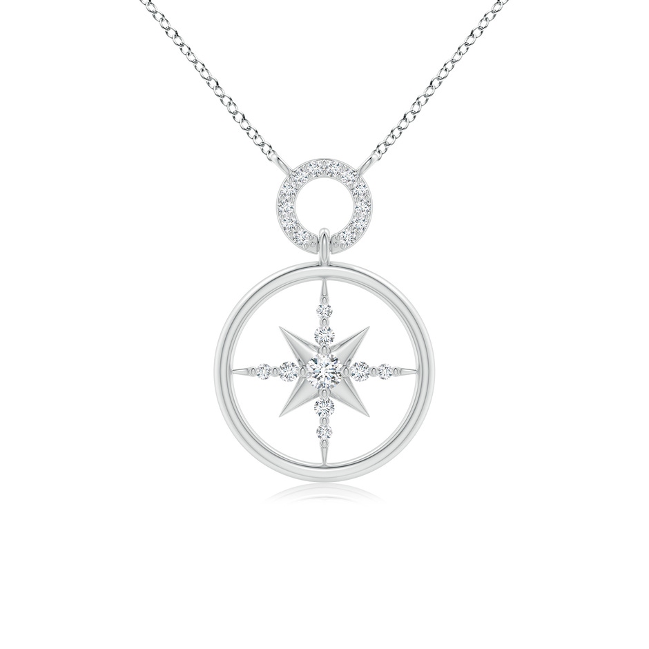 3mm GVS2 Diamond Compass Pendant in White Gold 