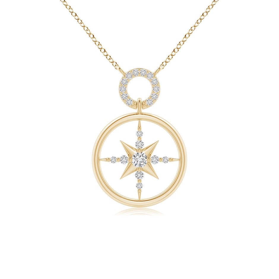 3mm HSI2 Diamond Compass Pendant in Yellow Gold 