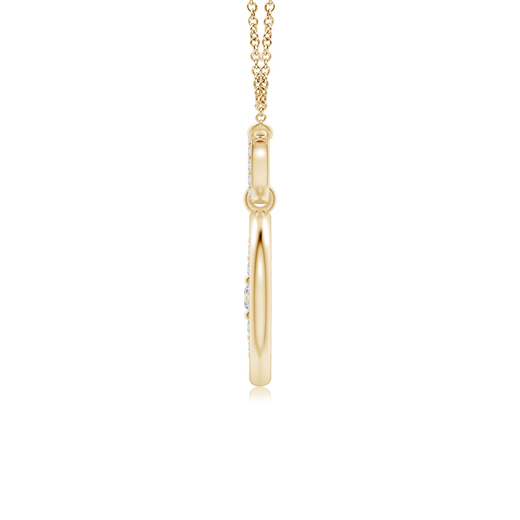 3mm HSI2 Diamond Compass Pendant in Yellow Gold - side 199