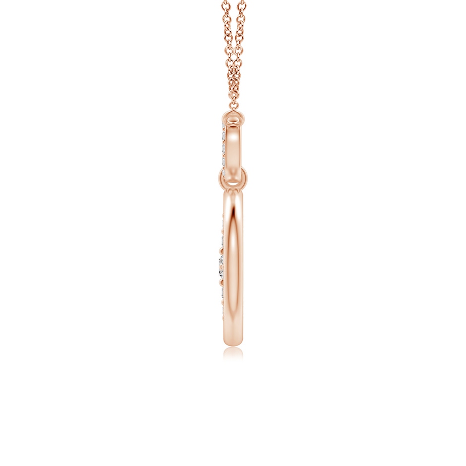 3mm IJI1I2 Diamond Compass Pendant in Rose Gold side 199
