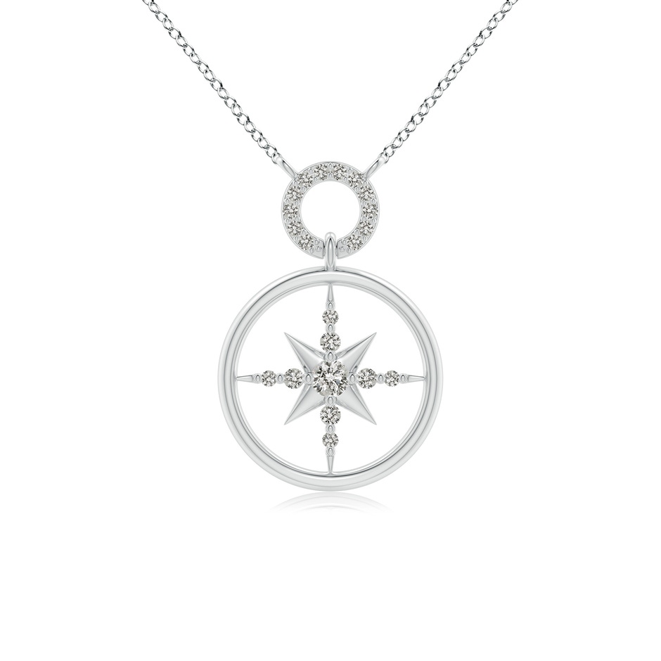 3mm KI3 Diamond Compass Pendant in White Gold 