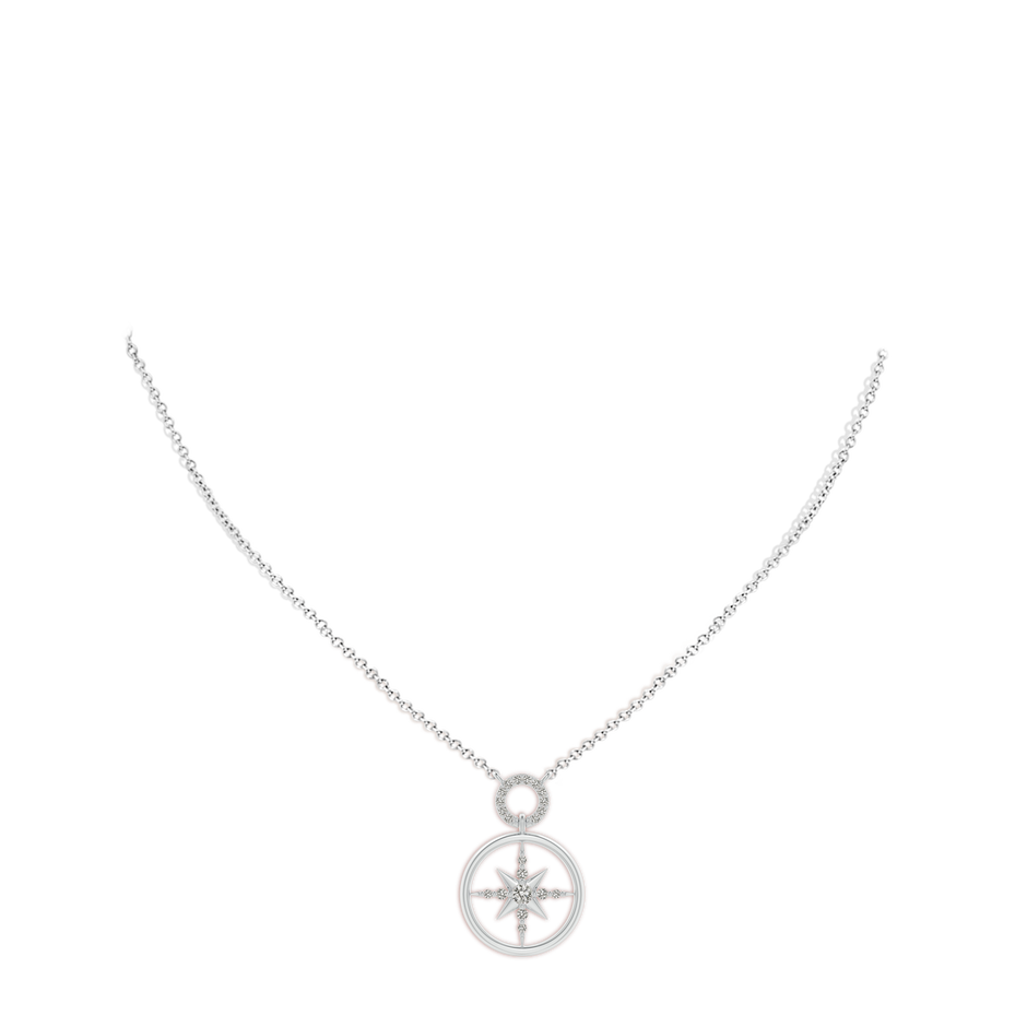 3mm KI3 Diamond Compass Pendant in White Gold pen