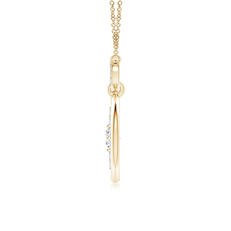 5.1mm GVS2 Diamond Compass Pendant in Yellow Gold side 199