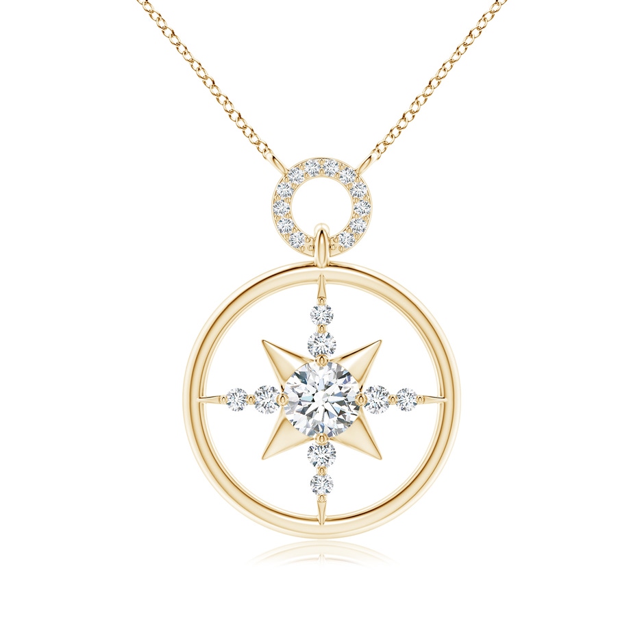 5.9mm GVS2 Diamond Compass Pendant in Yellow Gold 