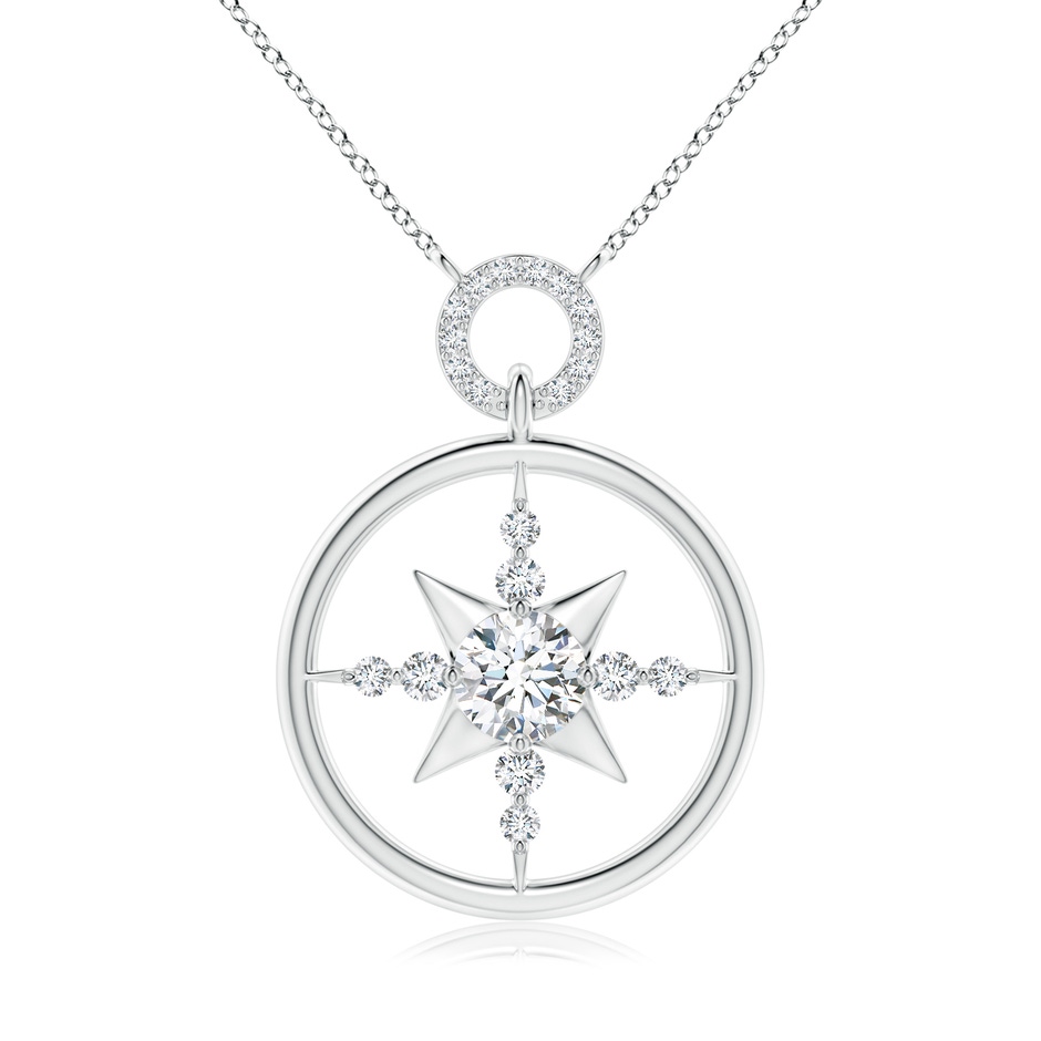 6.4mm GVS2 Diamond Compass Pendant in P950 Platinum 
