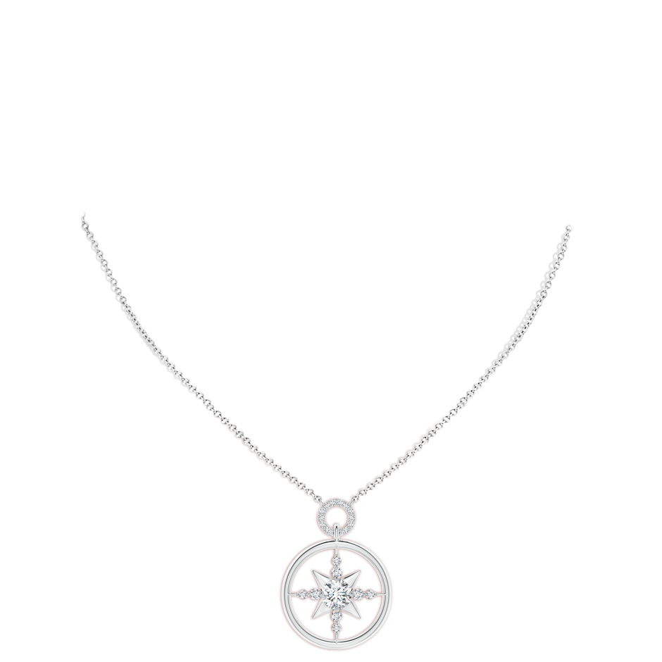 6.4mm GVS2 Diamond Compass Pendant in P950 Platinum pen