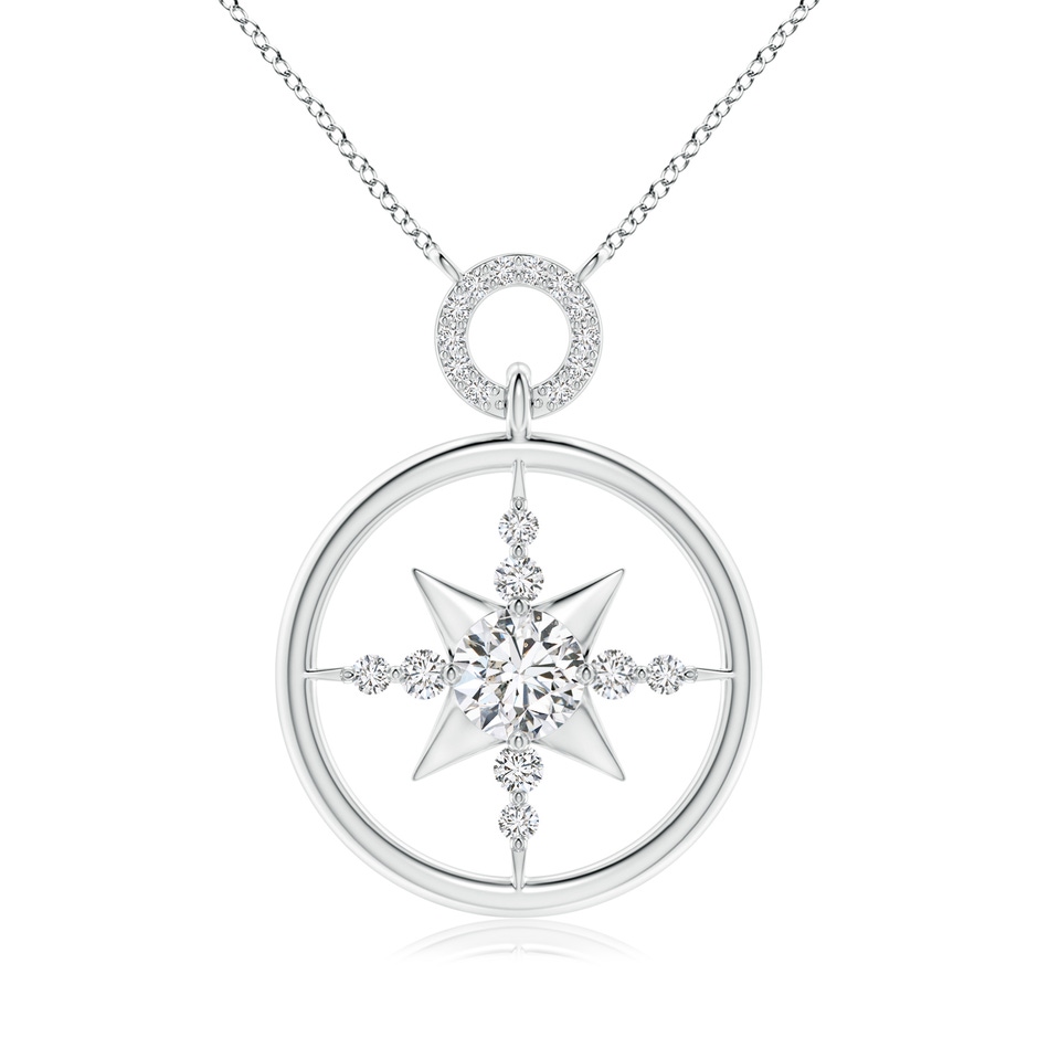 6.4mm HSI2 Diamond Compass Pendant in White Gold 
