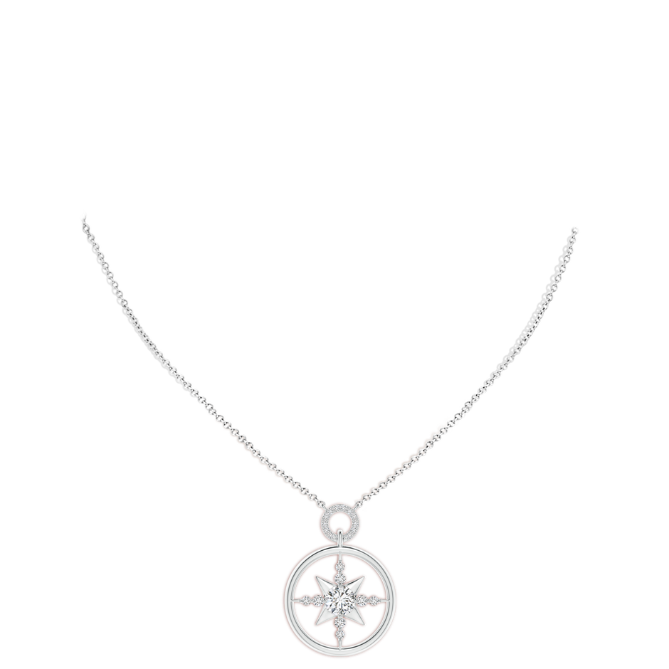 6.4mm HSI2 Diamond Compass Pendant in White Gold pen