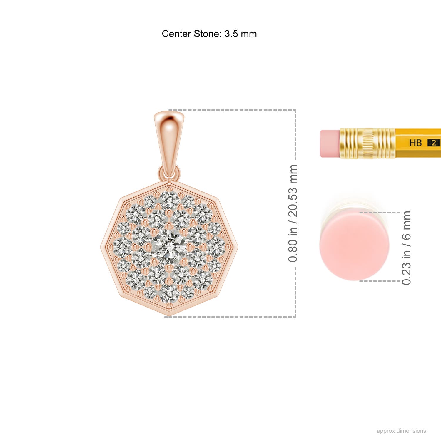 K, I3 / 0.74 CT / 14 KT Rose Gold