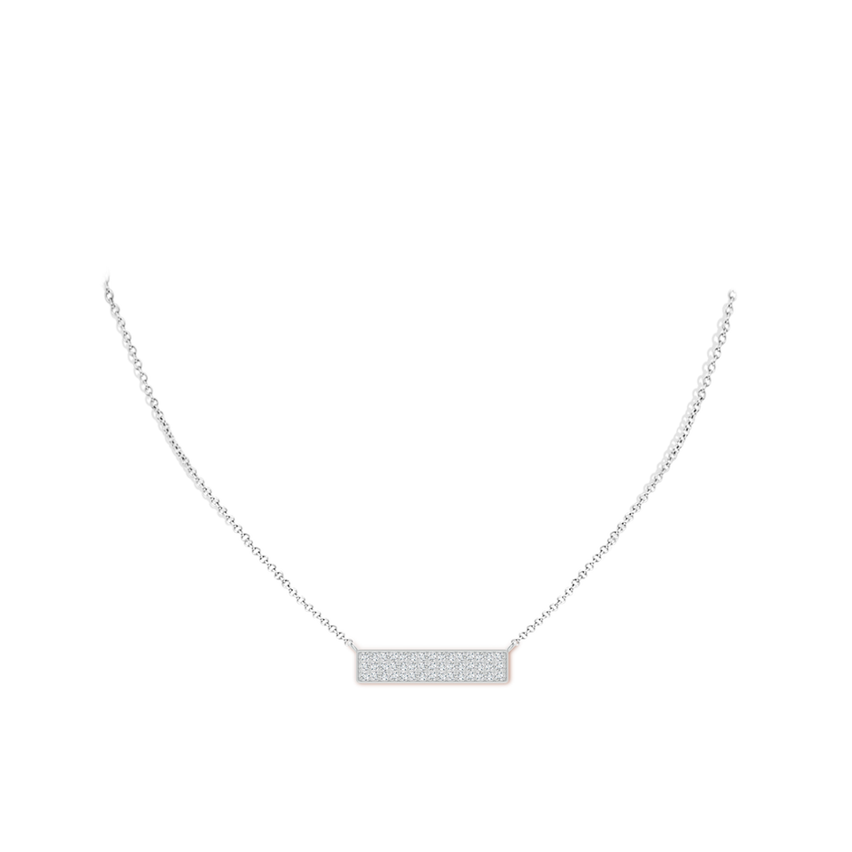 1.5mm GVS2 Pave-Set Diamond Horizontal Bar Pendant in White Gold body-neck