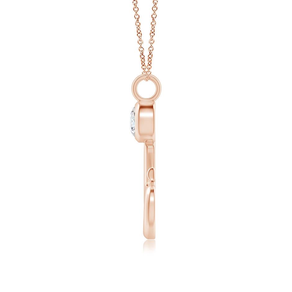 5.9mm GVS2 Bezel-Set Diamond XO Pendant in Rose Gold side-1