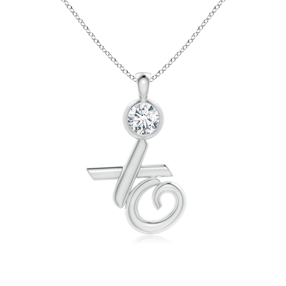 5.9mm GVS2 Bezel-Set Diamond XO Pendant in White Gold 