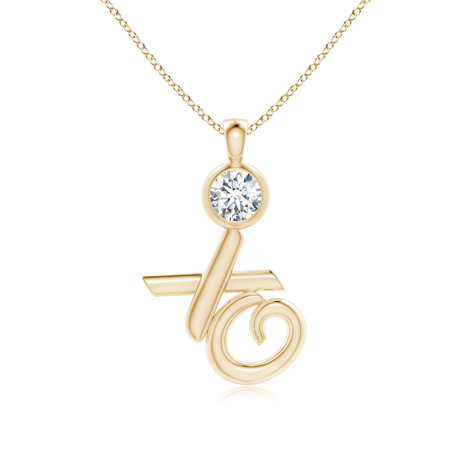 5.9mm GVS2 Bezel-Set Diamond XO Pendant in Yellow Gold 