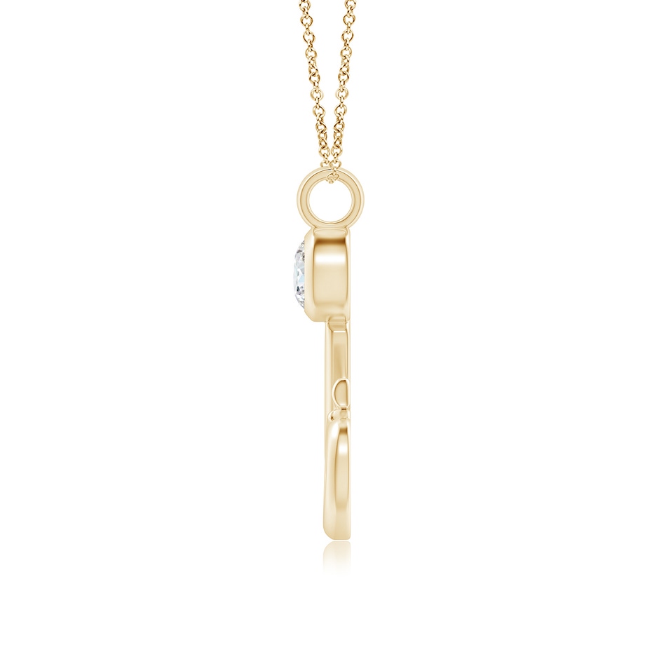 5.9mm GVS2 Bezel-Set Diamond XO Pendant in Yellow Gold side-1