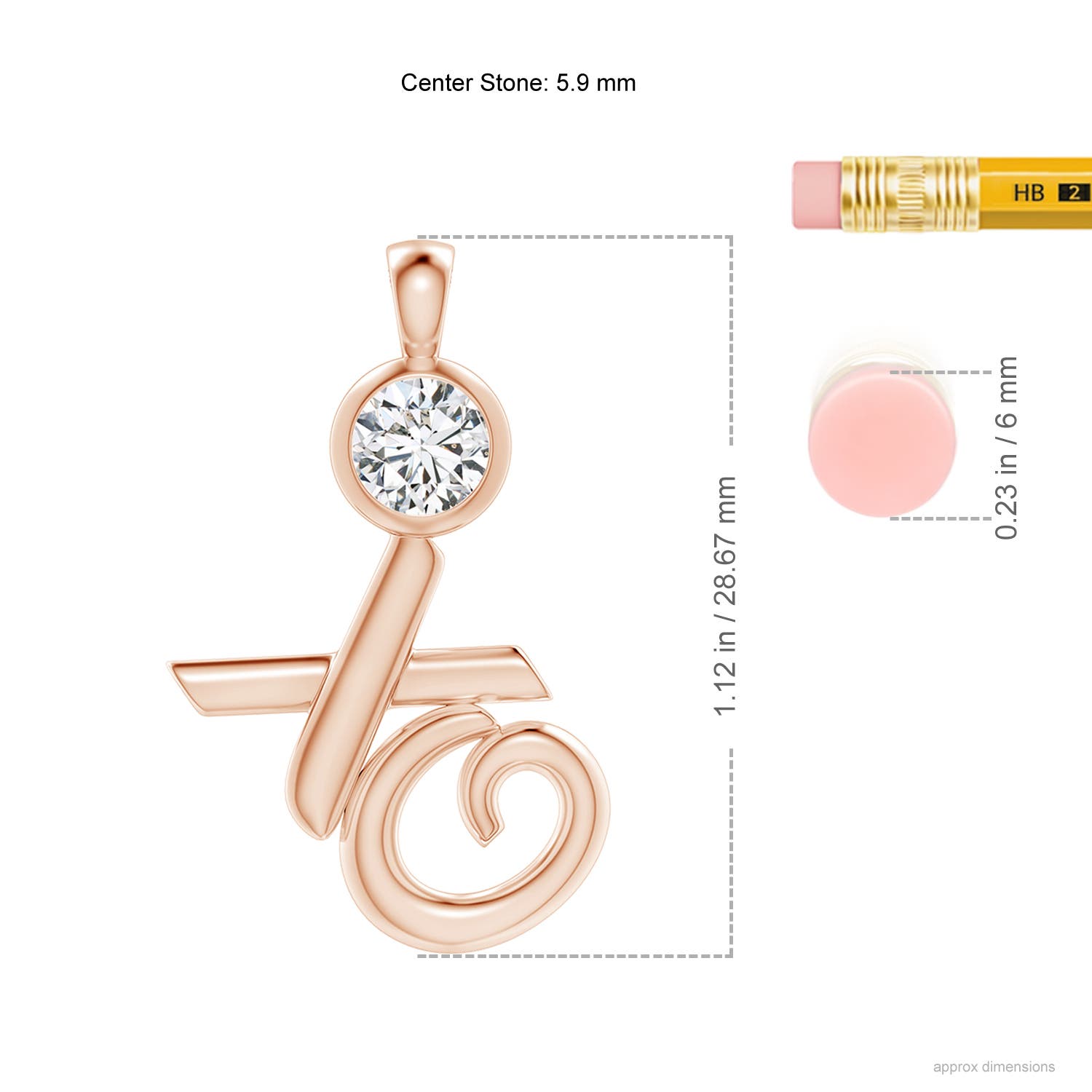 H, SI2 / 0.75 CT / 14 KT Rose Gold