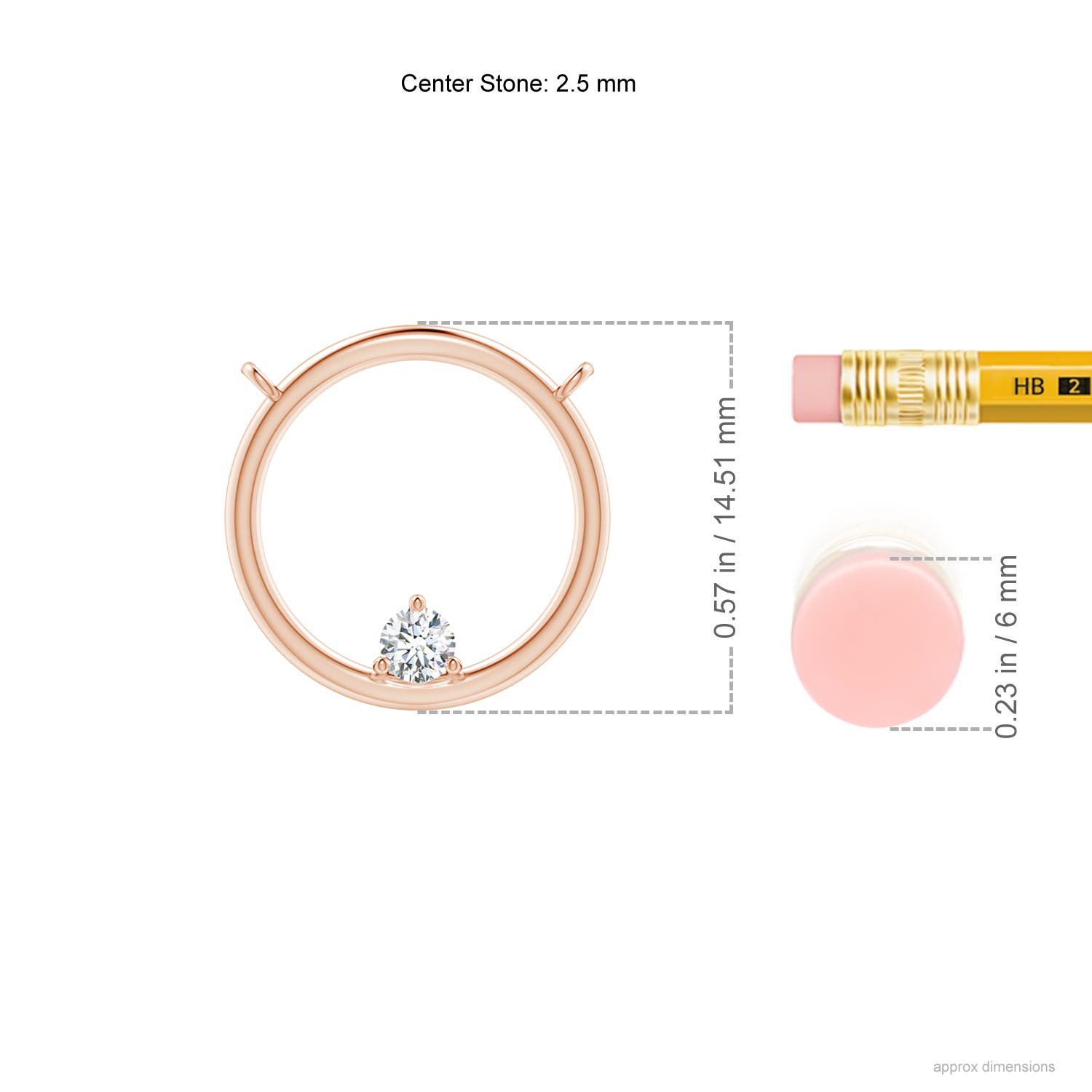 G, VS2 / 0.07 CT / 14 KT Rose Gold