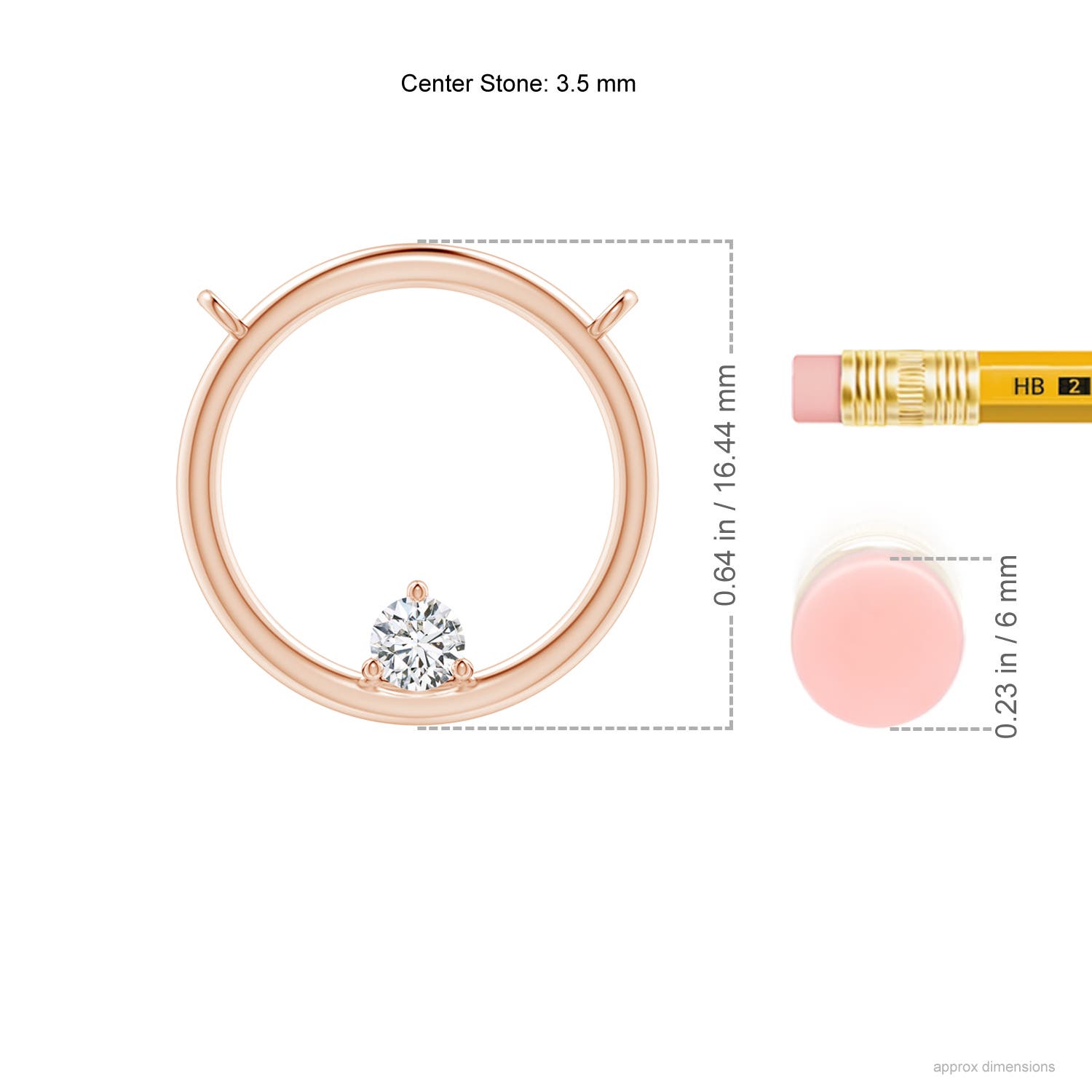 H, SI2 / 0.16 CT / 14 KT Rose Gold