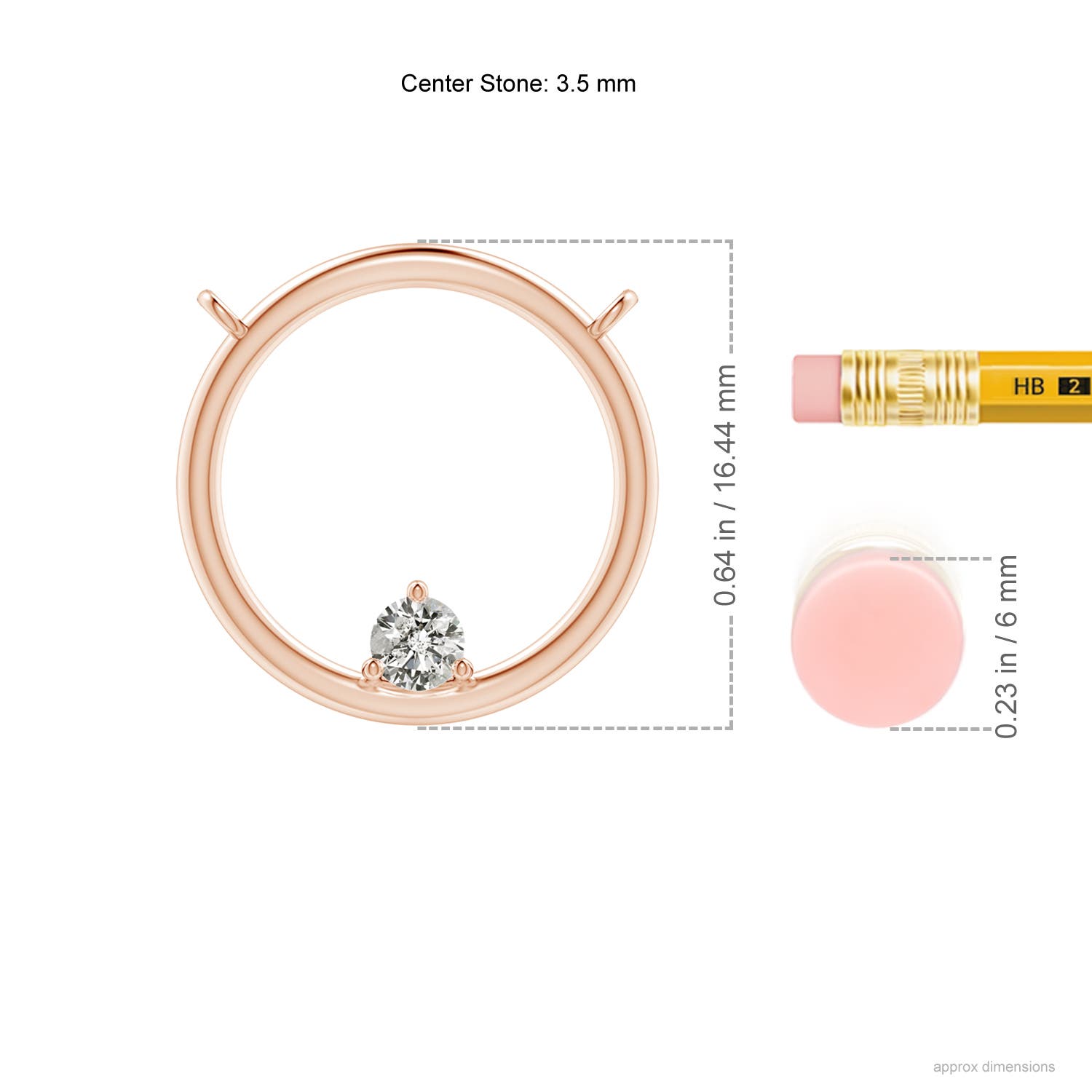 K, I3 / 0.16 CT / 14 KT Rose Gold