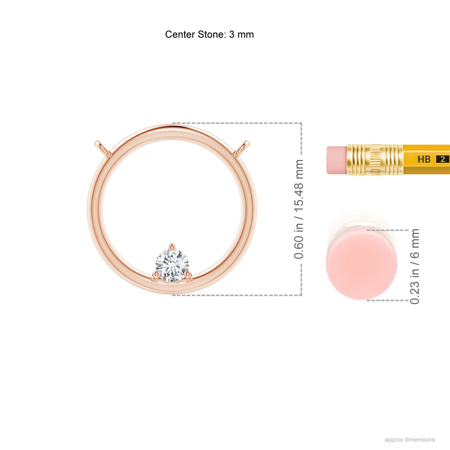 G, VS2 / 0.11 CT / 14 KT Rose Gold