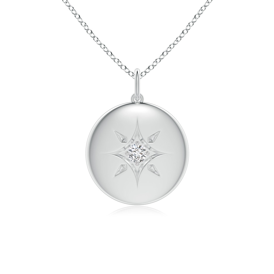 2.5mm HSI2 North Star Diamond Disc Pendant in White Gold 