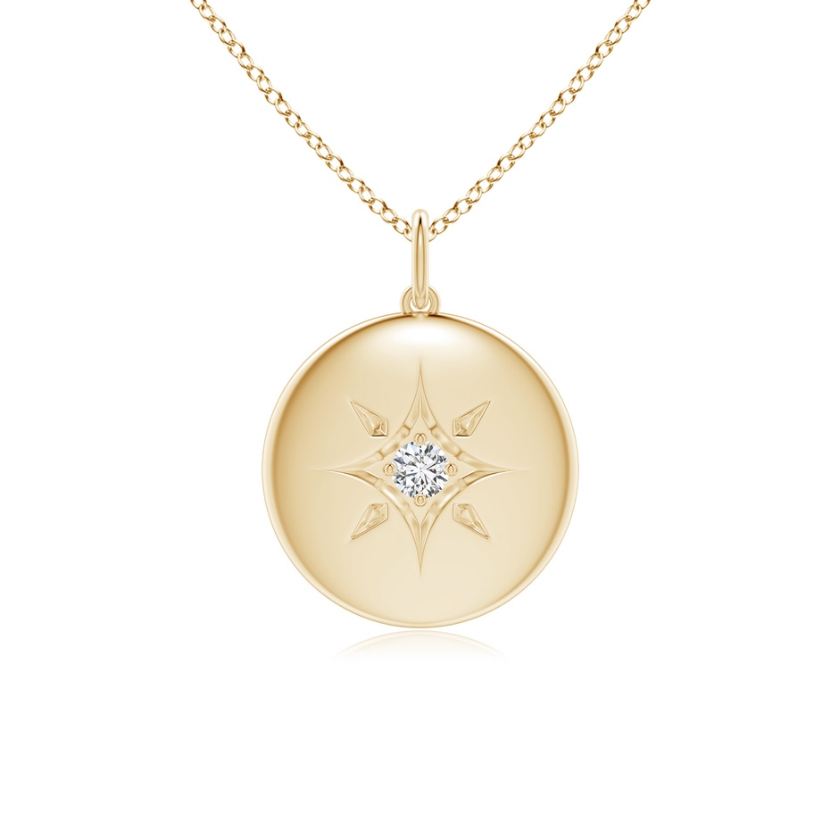 2.5mm HSI2 North Star Diamond Disc Pendant in Yellow Gold 
