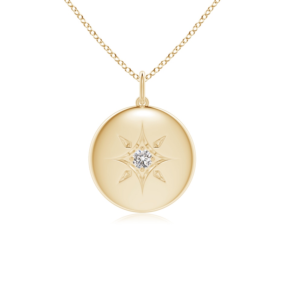 2.5mm IJI1I2 North Star Diamond Disc Pendant in Yellow Gold 