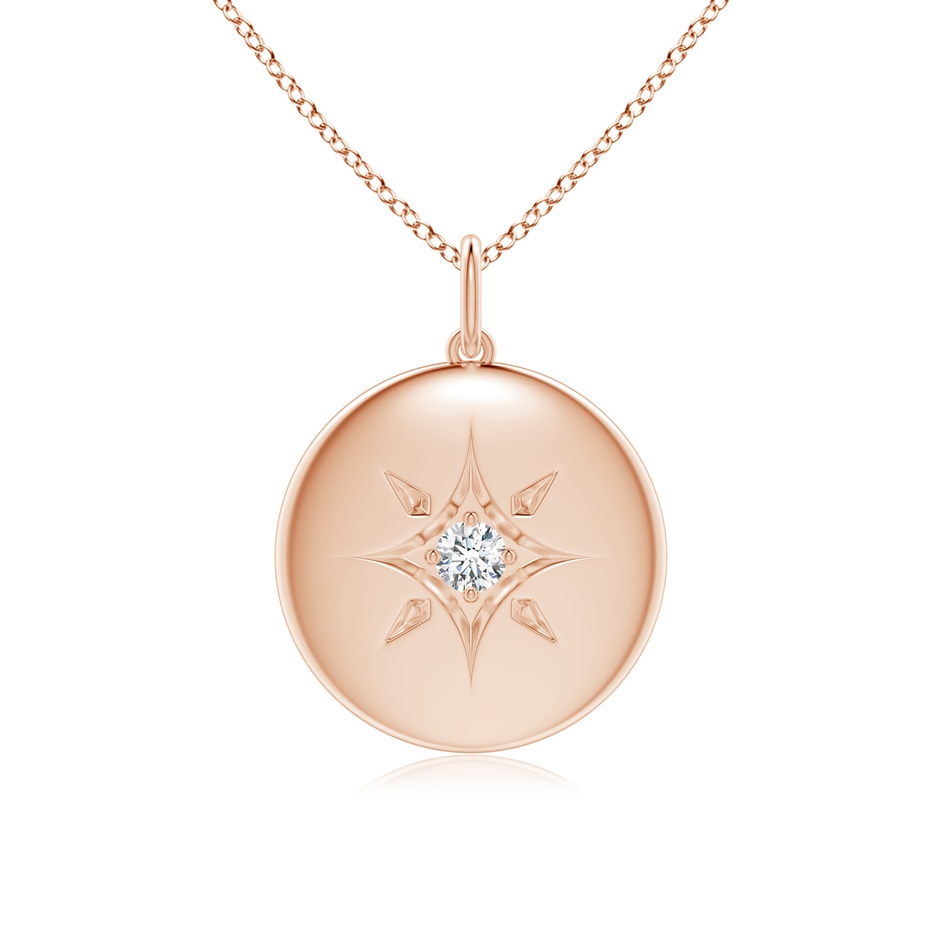 3.5mm GVS2 North Star Diamond Disc Pendant in Rose Gold 