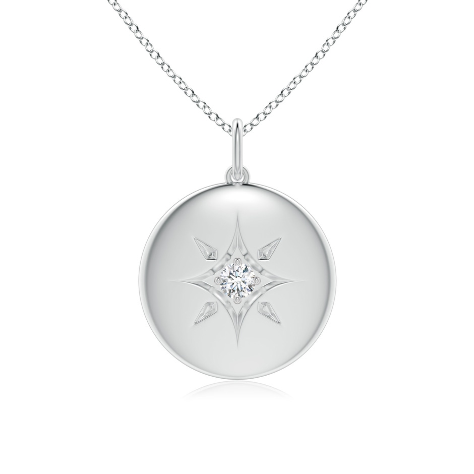3.5mm GVS2 North Star Diamond Disc Pendant in White Gold 
