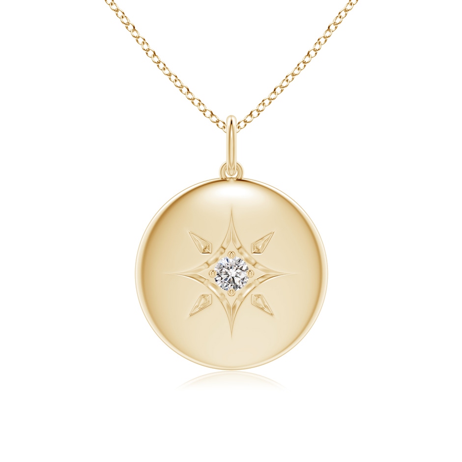 3.5mm IJI1I2 North Star Diamond Disc Pendant in Yellow Gold 