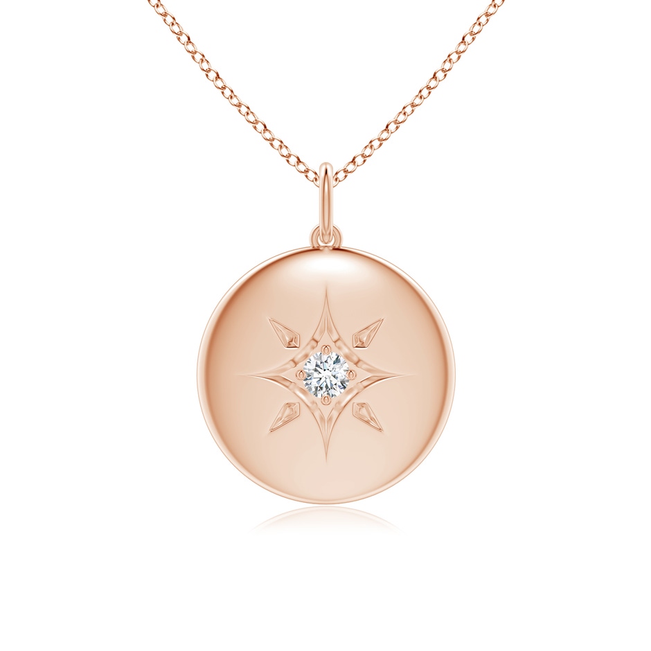 3mm GVS2 North Star Diamond Disc Pendant in Rose Gold 